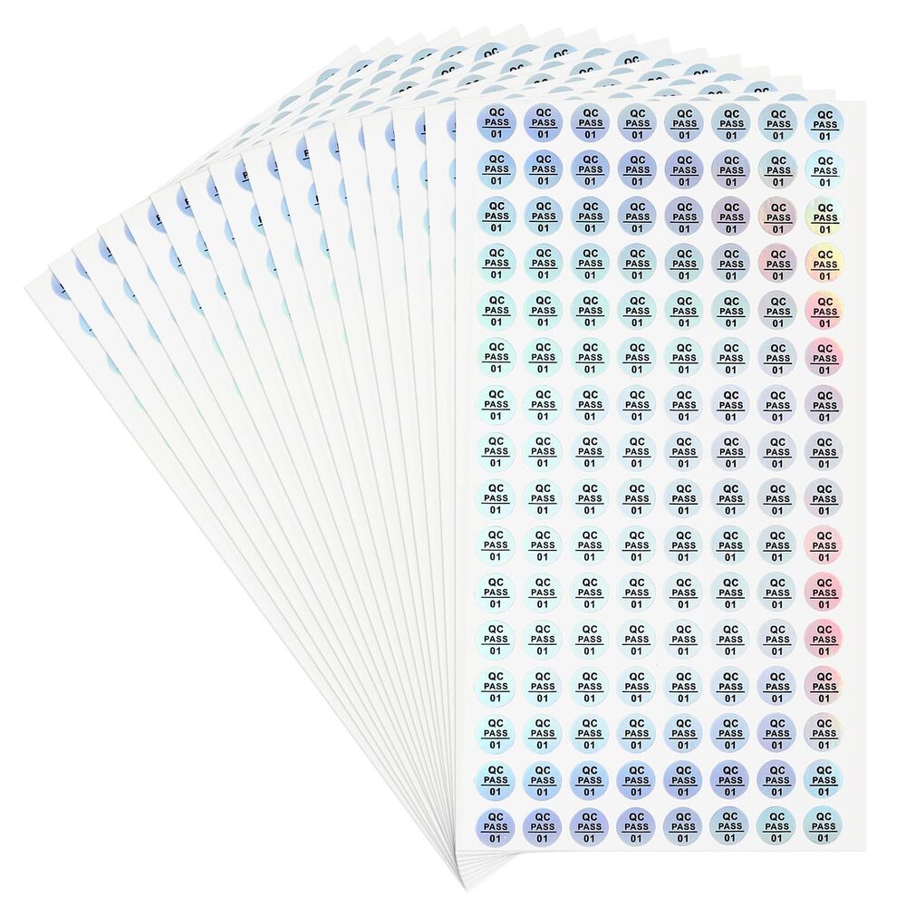7384 2048Pcs QC Pass 01 Stickers, 0.4 Inch Adhesive Inventory Quality